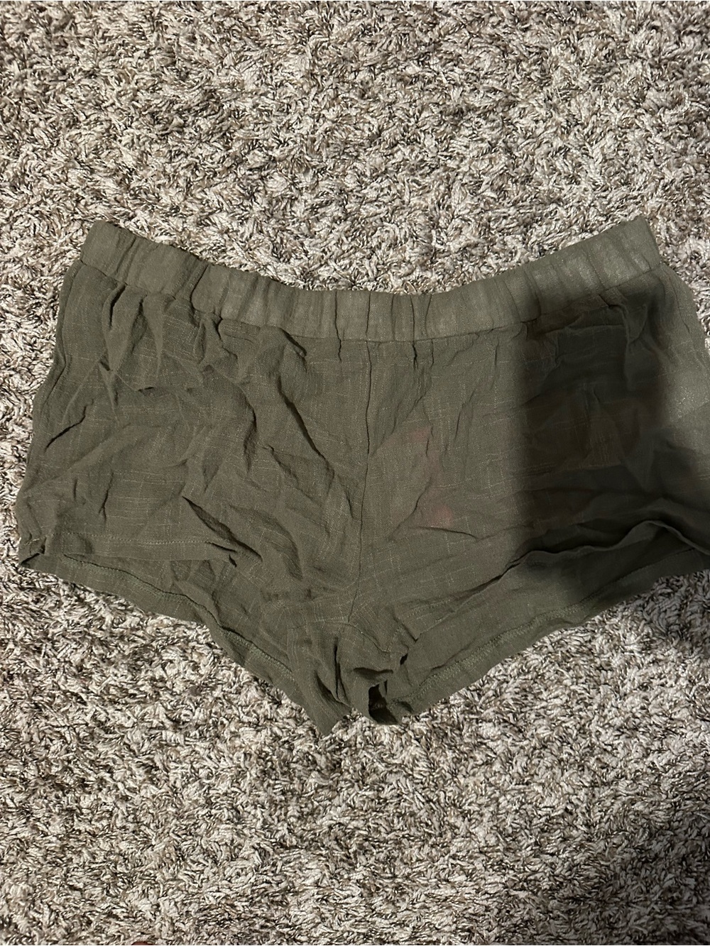 Edikted Olive Green Textured Shorts